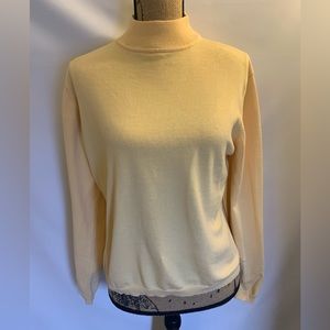Pendleton Mock Turtleneck Creamy Light Yellow Large Petite